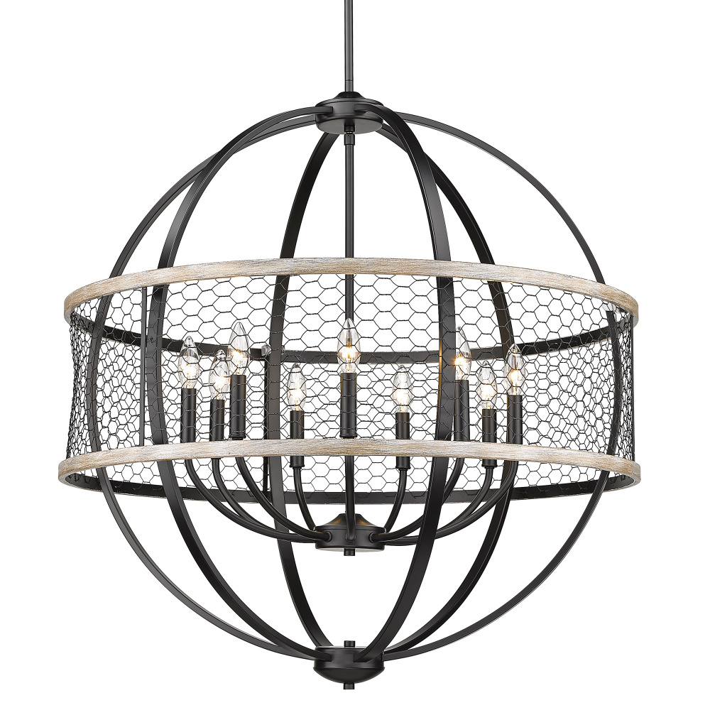 Golden Lighting Roost 9-light Chandelier in Matte Black